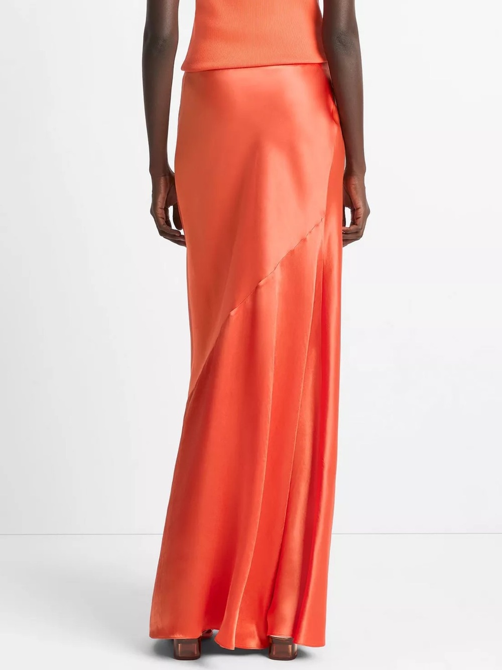 VINCE SATIN MAXI SKIRT BURNT ORCHID - SP - Picture 2 of 8